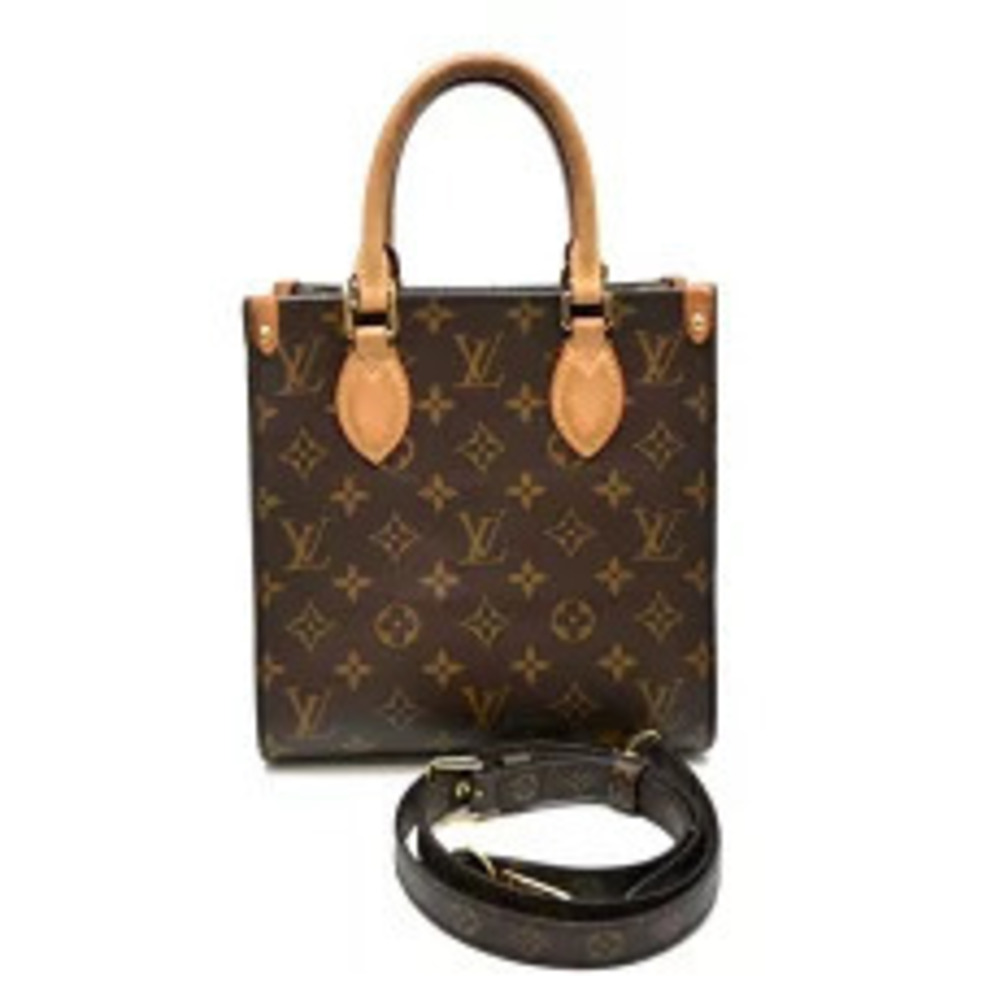Louis Vuitton Sac Plat Handbag Monogram Brown
